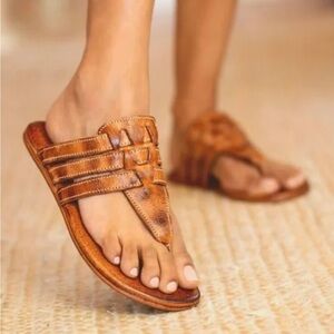 Bed Stu Brown Leather Thong Sandals
